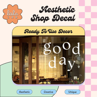 White Good Day Mirror & Window Decal Decor