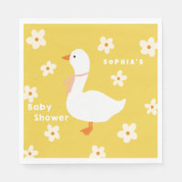 White Goose and Daisies Baby Shower