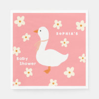 White Goose and Daisies Baby Shower