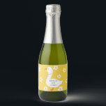 White Goose and Daisies Baby Shower Sparkling Wine Label<br><div class="desc">White Goose and Daisies Baby Shower on yellow</div>