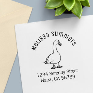 White Goose Arch Address Self-inking Stamp