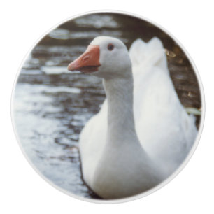 White Goose Ceramic Knob