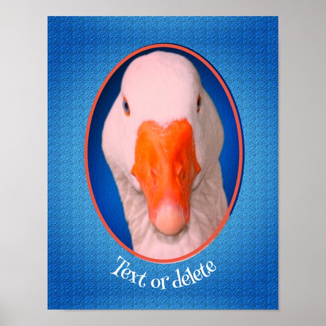 White Goose Face Farm Animal Personalized   Poster (Front)