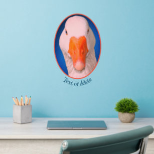 White Goose Face Farm Animal Personalized   Wall Decal