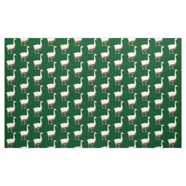 White Goose - Green Fabric (Yard)