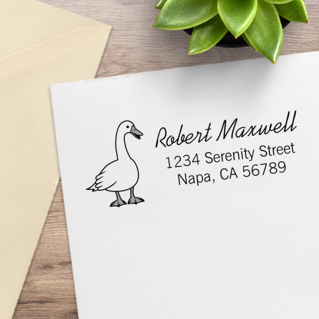 White Goose Return Address Rubber Stamp (Creator Uploaded)
