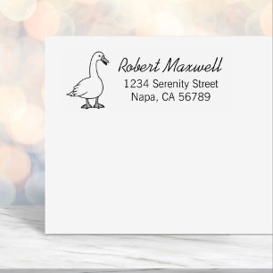White Goose Return Address Self-inking Stamp