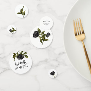 White Gothic Rose Dark Bridal Shower Confetti