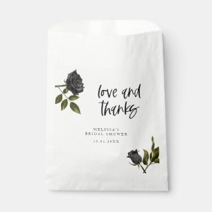 White Gothic Rose Dark Bridal Shower Favour Bag