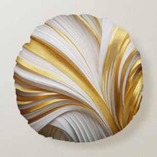 White Goud Retro Kussen Round Pillow