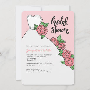 White Gown Bridal Shower Invitation