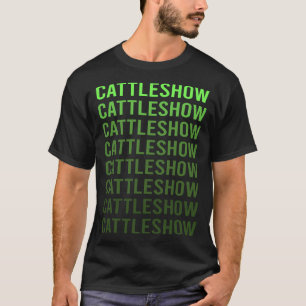White Gradient Cattle Show Cow Show T-Shirt