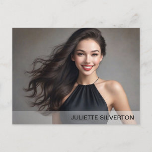 White Gradient Custom Actor Promo Photo Postcard