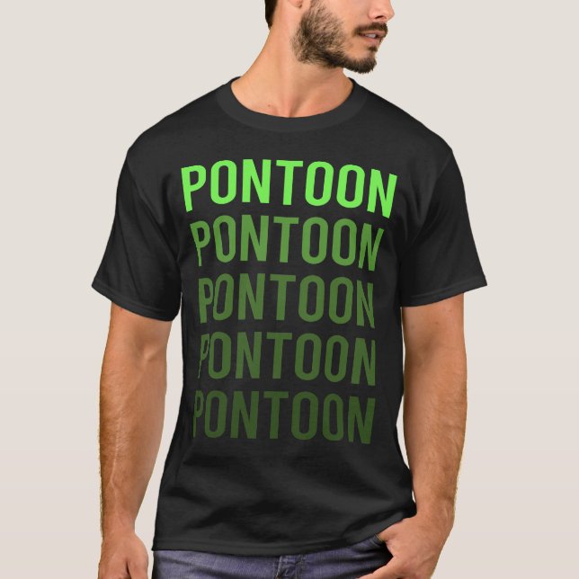 White Gradient Pontoon Pontooning T-Shirt (Front)