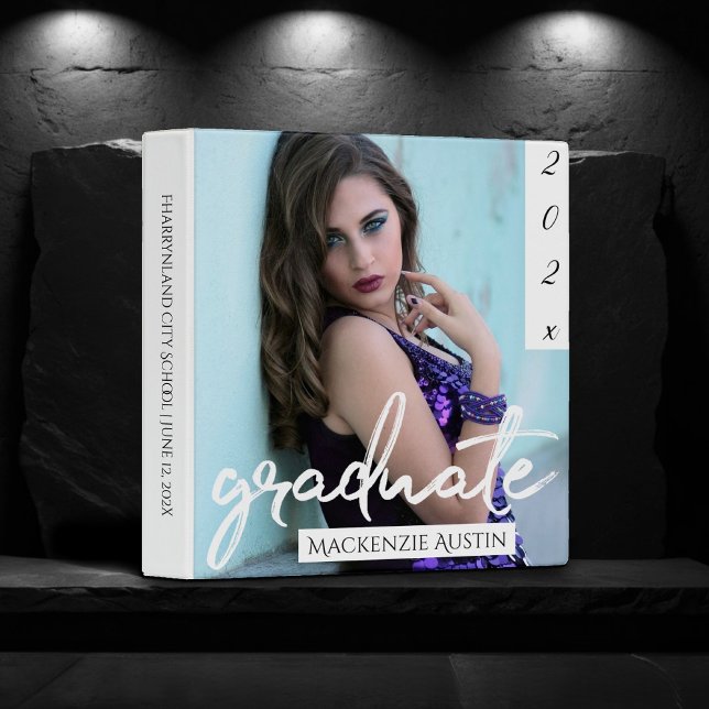 White Graduate | Casual Brush Photo Scrapbook Binder (Creator Uploaded)