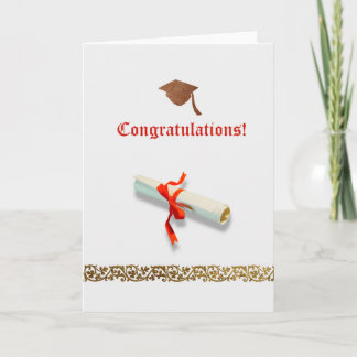 White Graduation Card