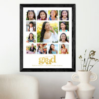 White Graduation K–12 Photo Collage Bold Real Gold