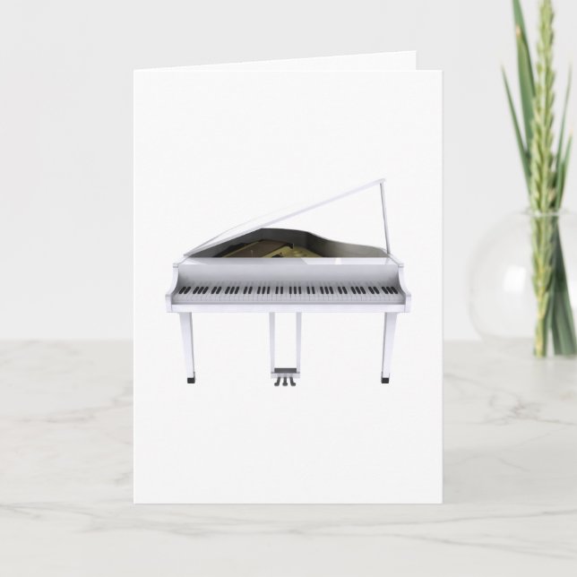 White Grand Piano: 3D Model: Card (Front)