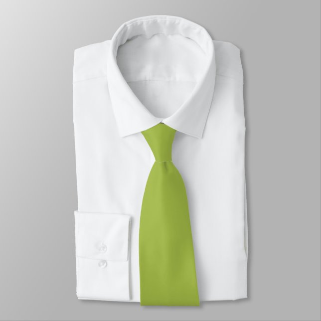White Grape Green Spring Season Solid Colour Tie (Tied)