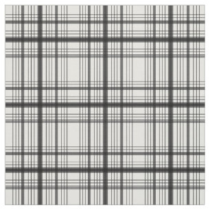 White Graphic Windowpane Plaid Check Fabric
