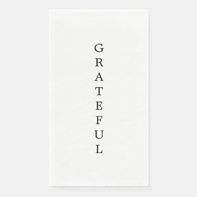 White "GRATEFUL" Napkin (Front)