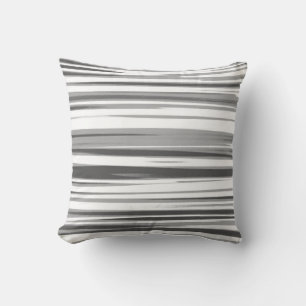 White Gray Stripes Pattern Throw Pillow