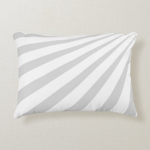 White/gray Stripes pillow, rays of light, zebra Accent Pillow