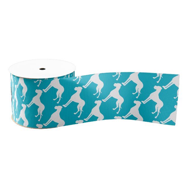 White Great Danes Grosgrain Ribbon (Spool)