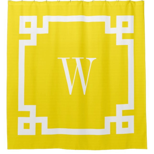 White Greek Key #2 Framed Initial Monogram (Front)