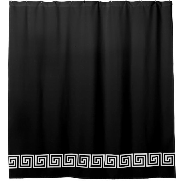 White Greek Key Border on Custom Colour Black (Front)