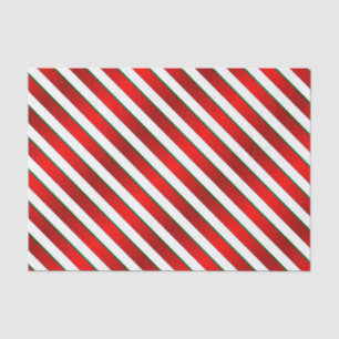White, Green and Red Diagonal Stripes Tissue Paper