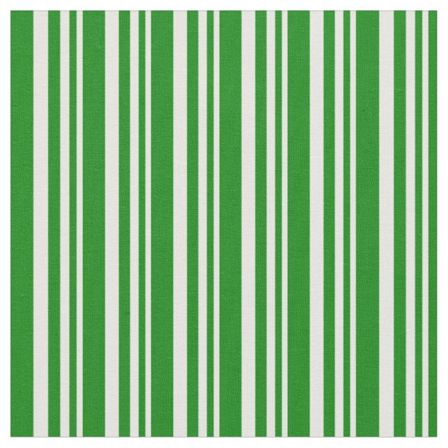 White & Green Coloured Lines Pattern Fabric (Close Up)
