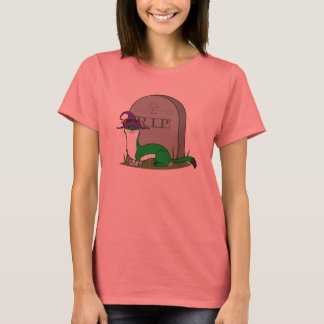 White & Green Ermine Witch with RIP Grave Stone T-Shirt