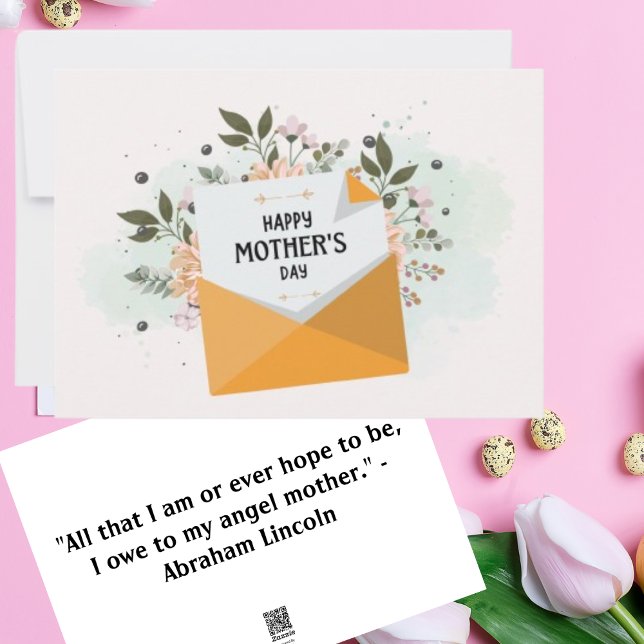 White Green Floral Mother's Day Greeting Card (Creator Uploaded)