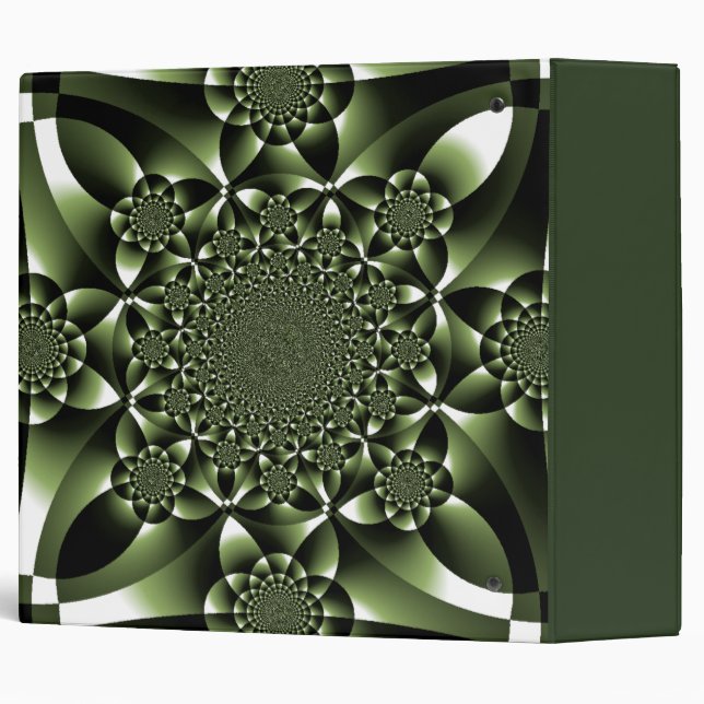 White Green Forest Leaf Petals Binder (Back/Spine)