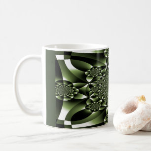 White Green Forest Leaf Petals Coffee Mug