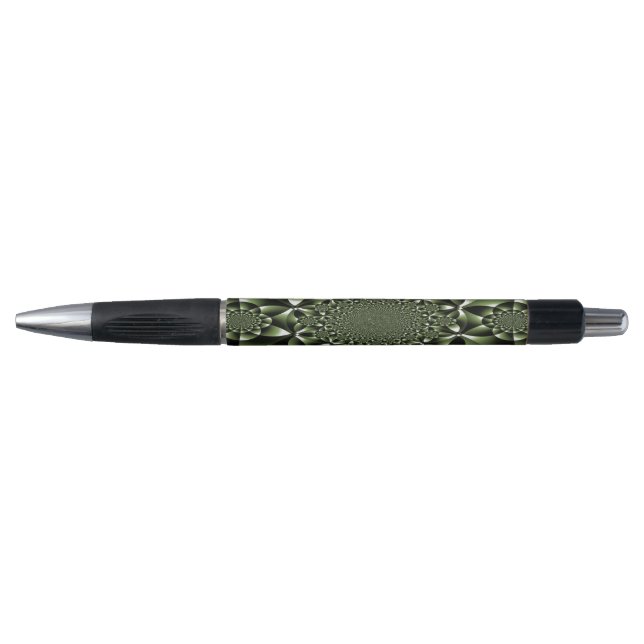 White Green Forest Leaf Petals Pen (Front)