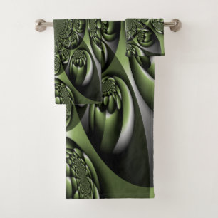 White Green Forest Mini Spheres Bath Towel Set