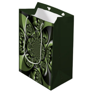 White Green Forest Mini Spheres Medium Gift Bag