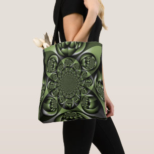 White Green Forest Mini Spheres Tote Bag
