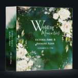 White Green Gold Rustic Floral Wedding Binder<br><div class="desc">Elegant yet rustic white botanical floral spray of hydrangeas and roses with greenery,  eucalyptus and vintage gold accents.  Beautiful vintage faded green background. Pretty and perfect for any season wedding memories to remember your special event.</div>