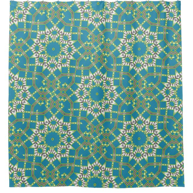 White Green Kaleidoscope Geometric Circles (Front)