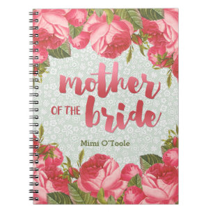 White & Green Lace Mother of the Bride Wedding Notebook
