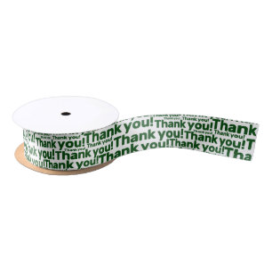 White & Green Lawn Care Service Thank You! Satin R Ribbon