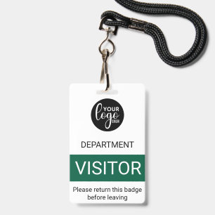 White Green Logo Visitor Badge