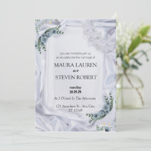 White Green Modern Wedding Invitation Poster