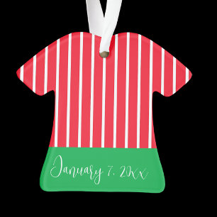 White Green Red Baby's First Christmas Ornament