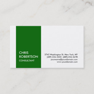 White Green Stripe Attractive Charm Business Card