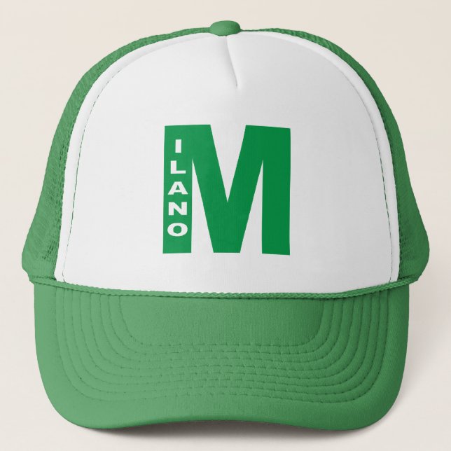 White/Green Trucker Hat MILANO (Front)