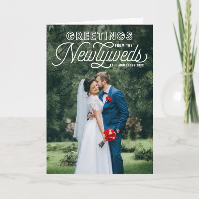 White Greetings From The Newlyweds Wedding Holiday (Front)